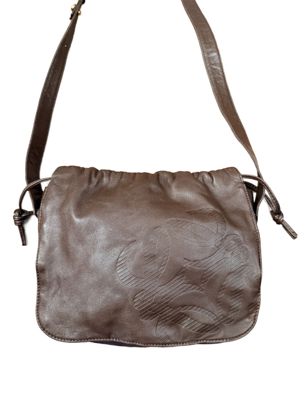 Loewe Vintage Flamenco Leather Crossbody Bag - Brown Anagram